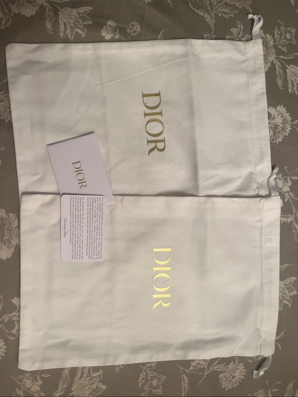 Dior dust bag set of 2**